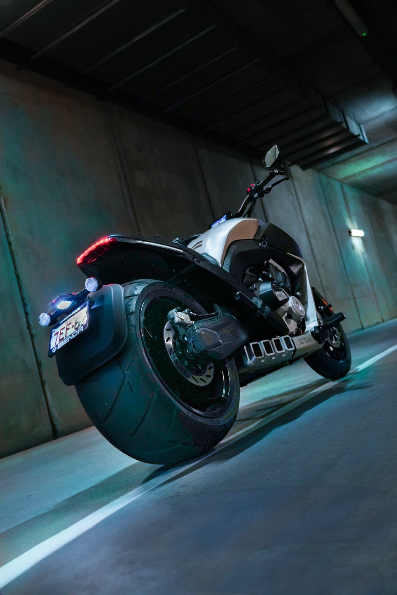 Motorcycle — tunnel rear detail