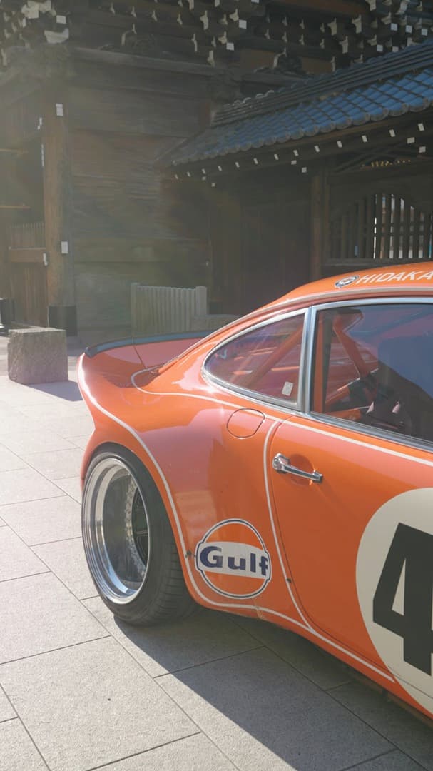 Gulf-liveried Porsche 911 — Japan temple reel