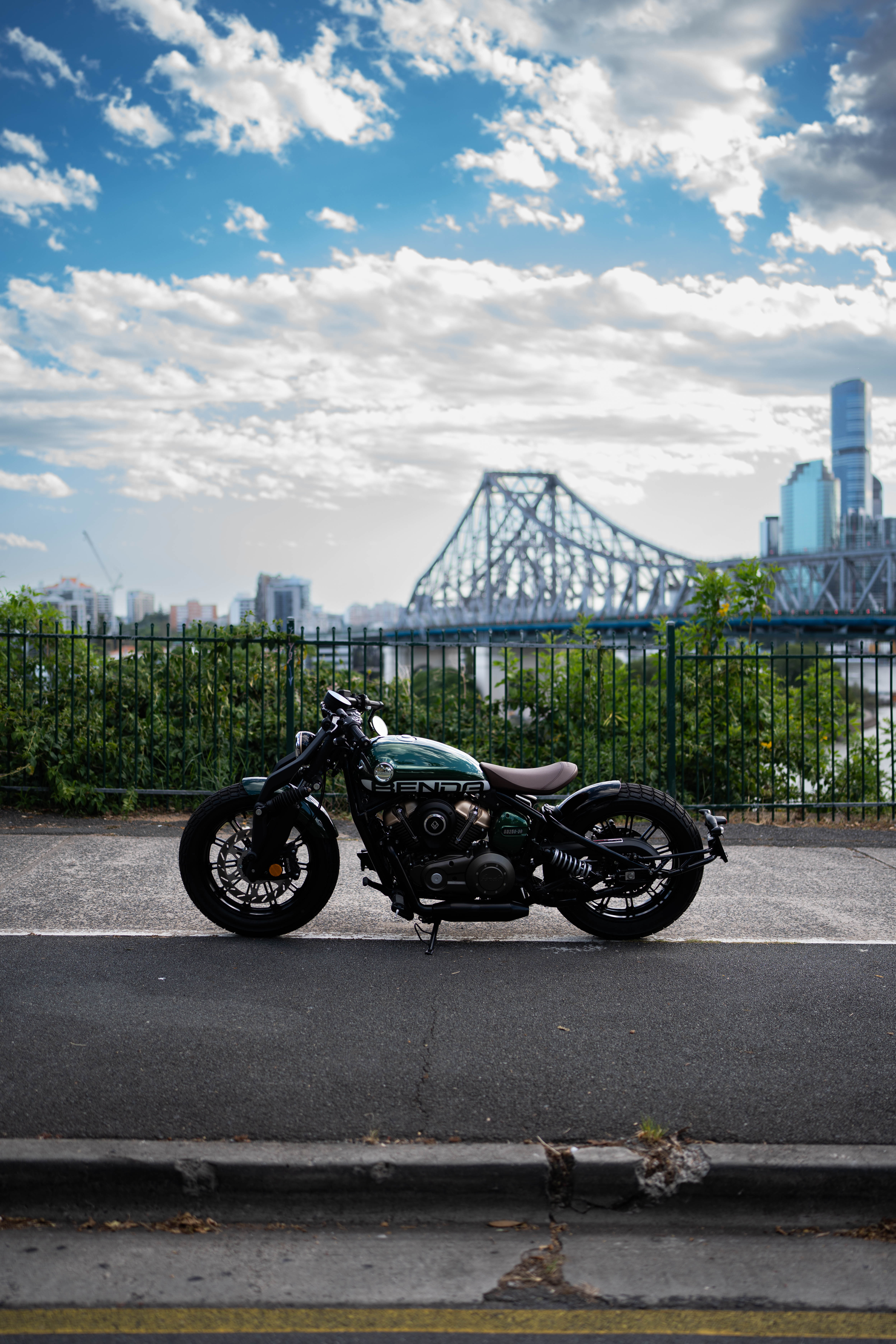 Benda motorcycle — Brisbane Story Bridge